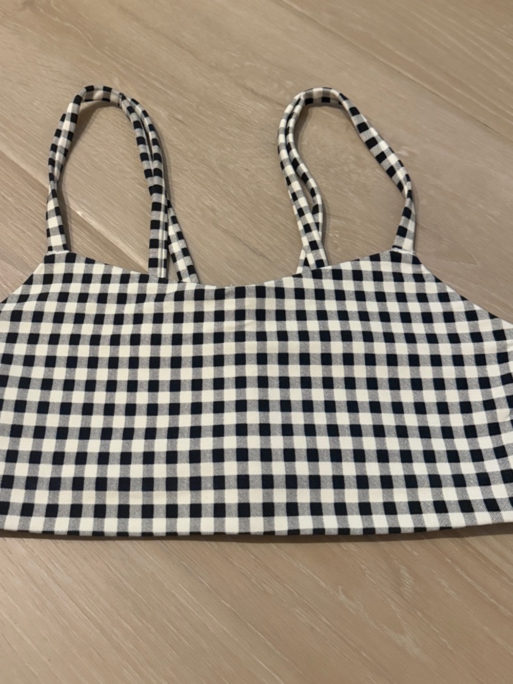 all in motion Black & White Gingham Cropped Sports Bra